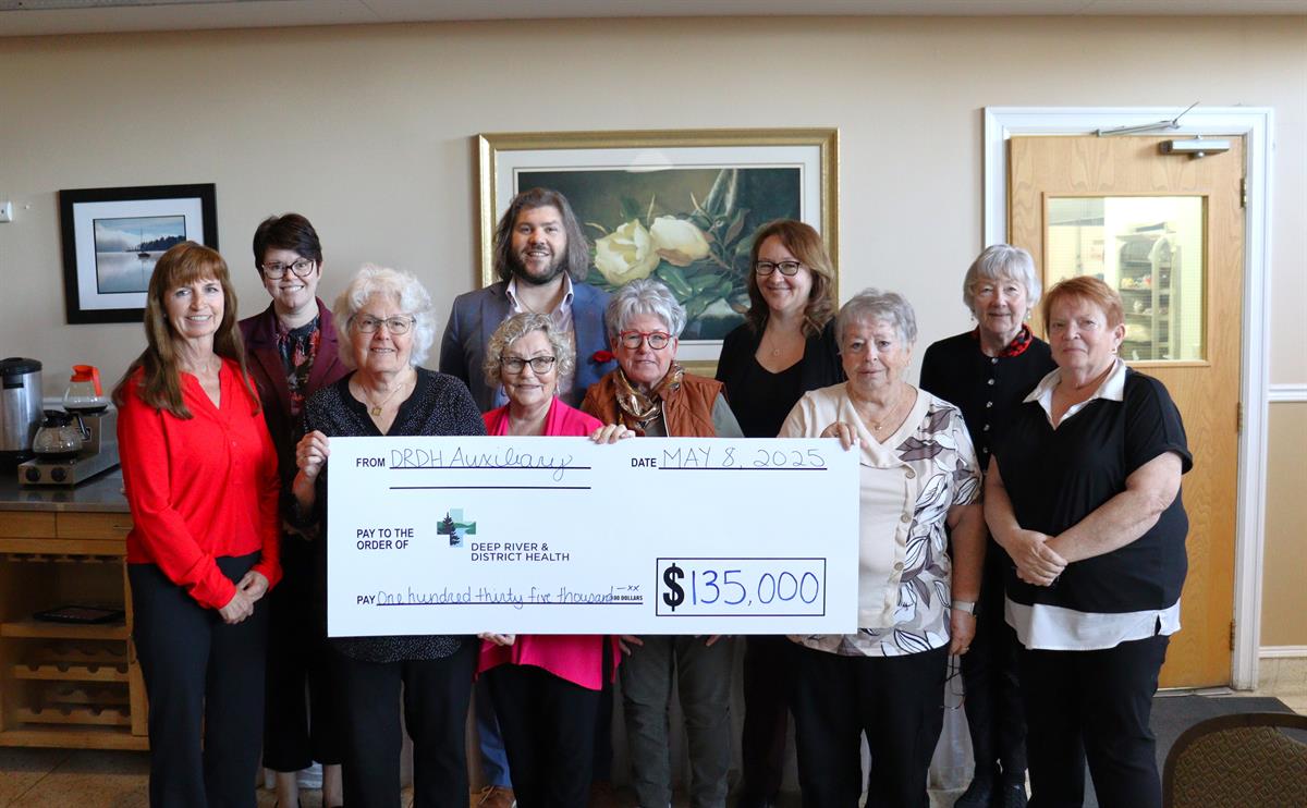 Members of the Deep River and District Health (DRDH) Auxiliary announced $152,000 in donations to Deep River and District Health at this year’s Annual Meeting and Luncheon